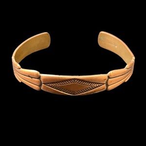 Vintage Copper Cuff Bracelet Western Native Tribal Southwestern